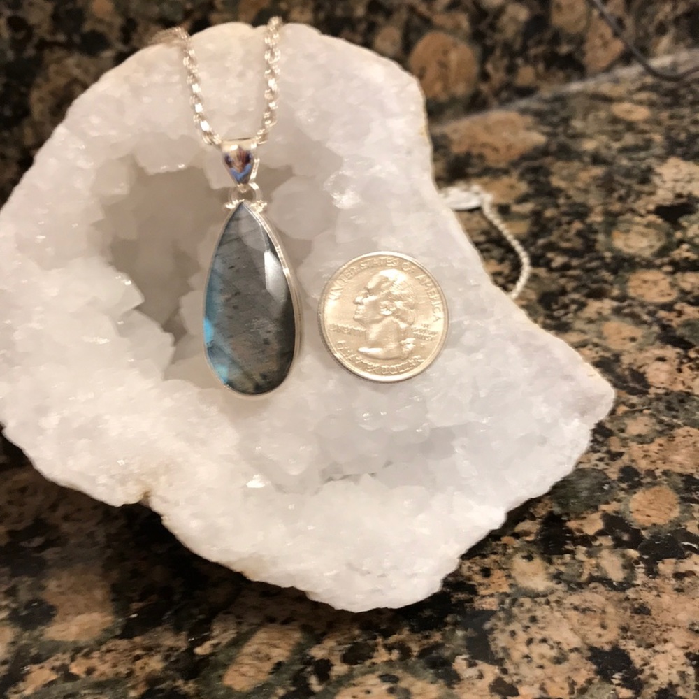 STERLING SILVER FACETED GENUINE LABADORITE 345.00 NWT - Picture 8 of 8